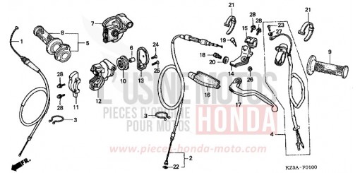 HANDLE LEVER/SWITCH/CABLE (CR250R2,3) CR250R3 de 2003
